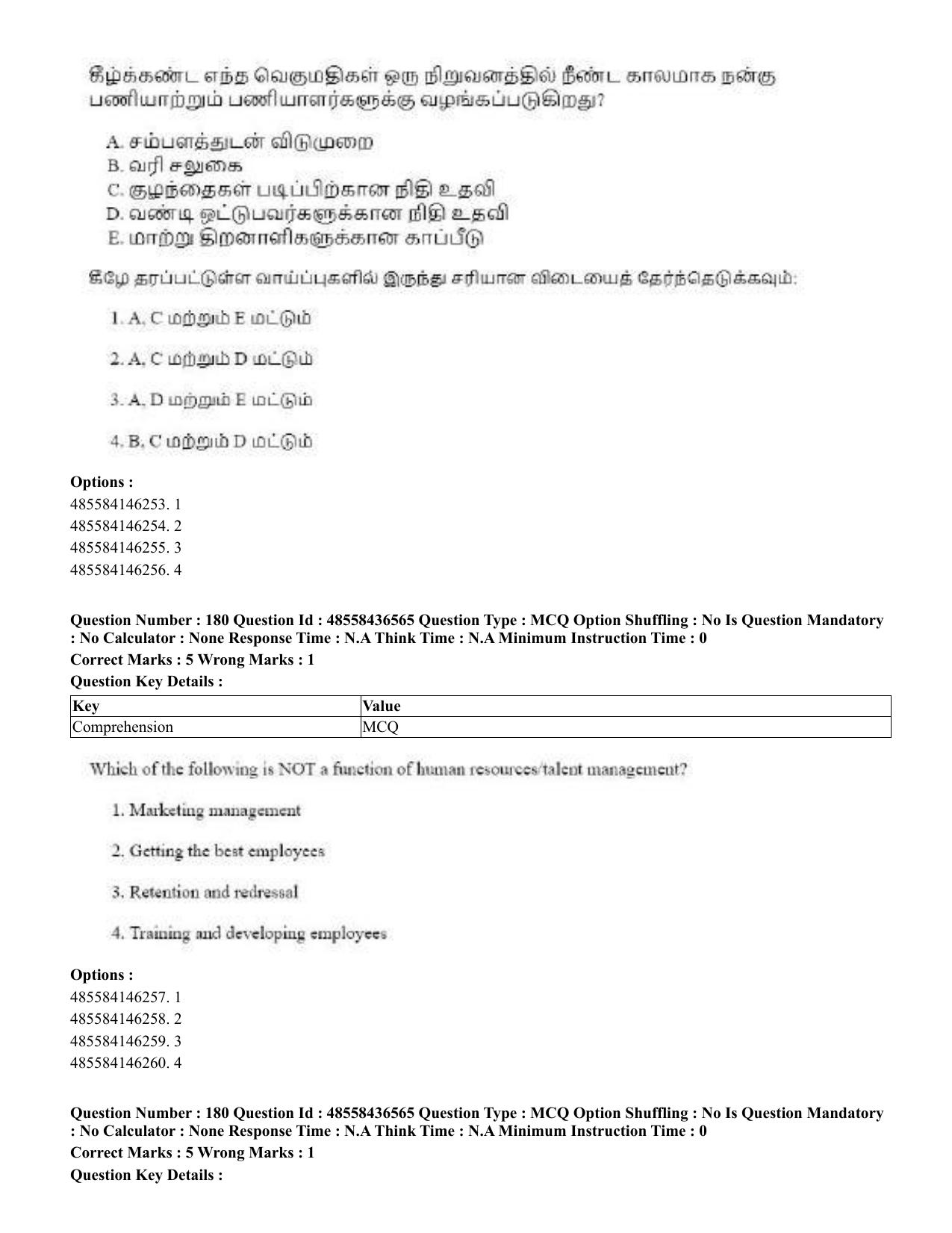 CUET 2023 English Tamil Shift 3 Question Papers - 22 June 2023 - Page 220