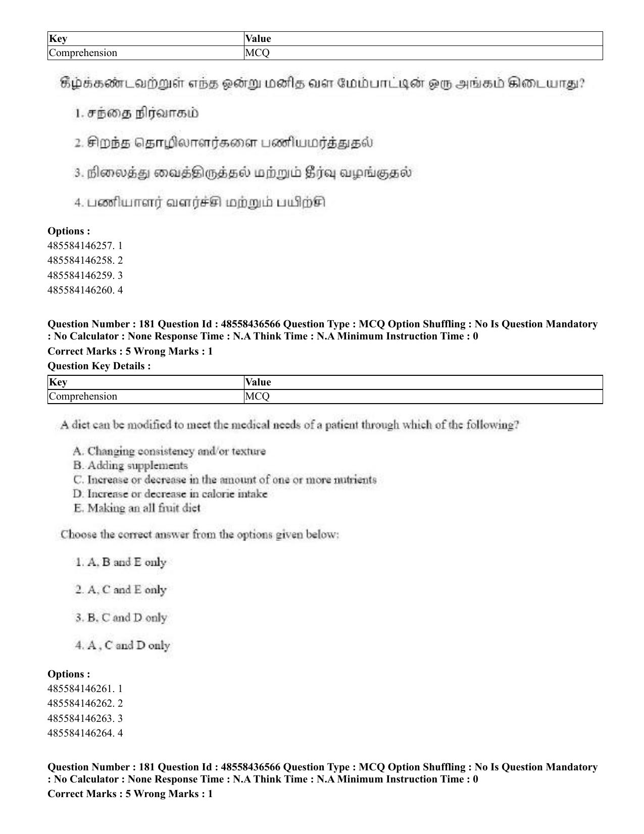 CUET 2023 English Tamil Shift 3 Question Papers - 22 June 2023 - Page 221