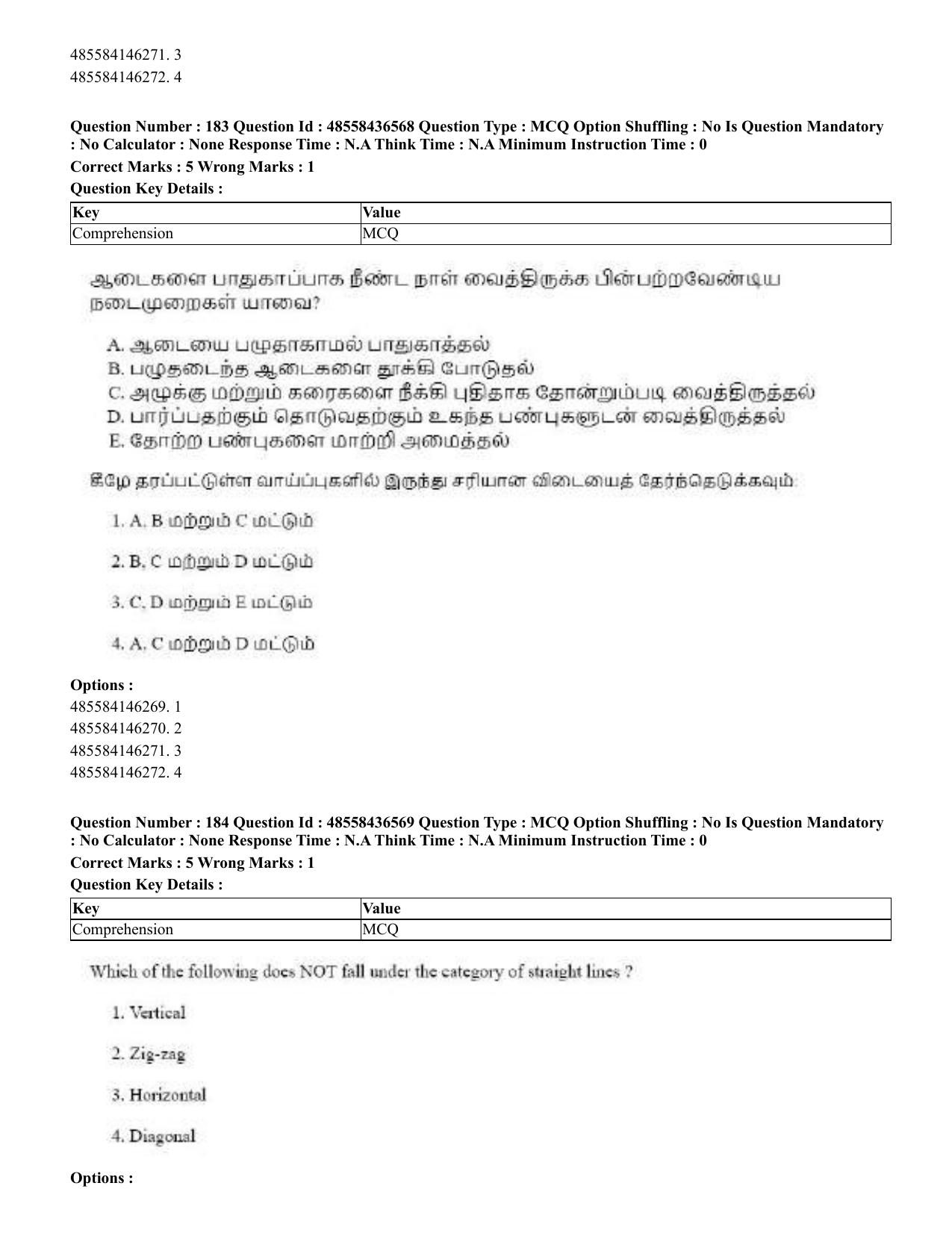 CUET 2023 English Tamil Shift 3 Question Papers - 22 June 2023 - Page 224