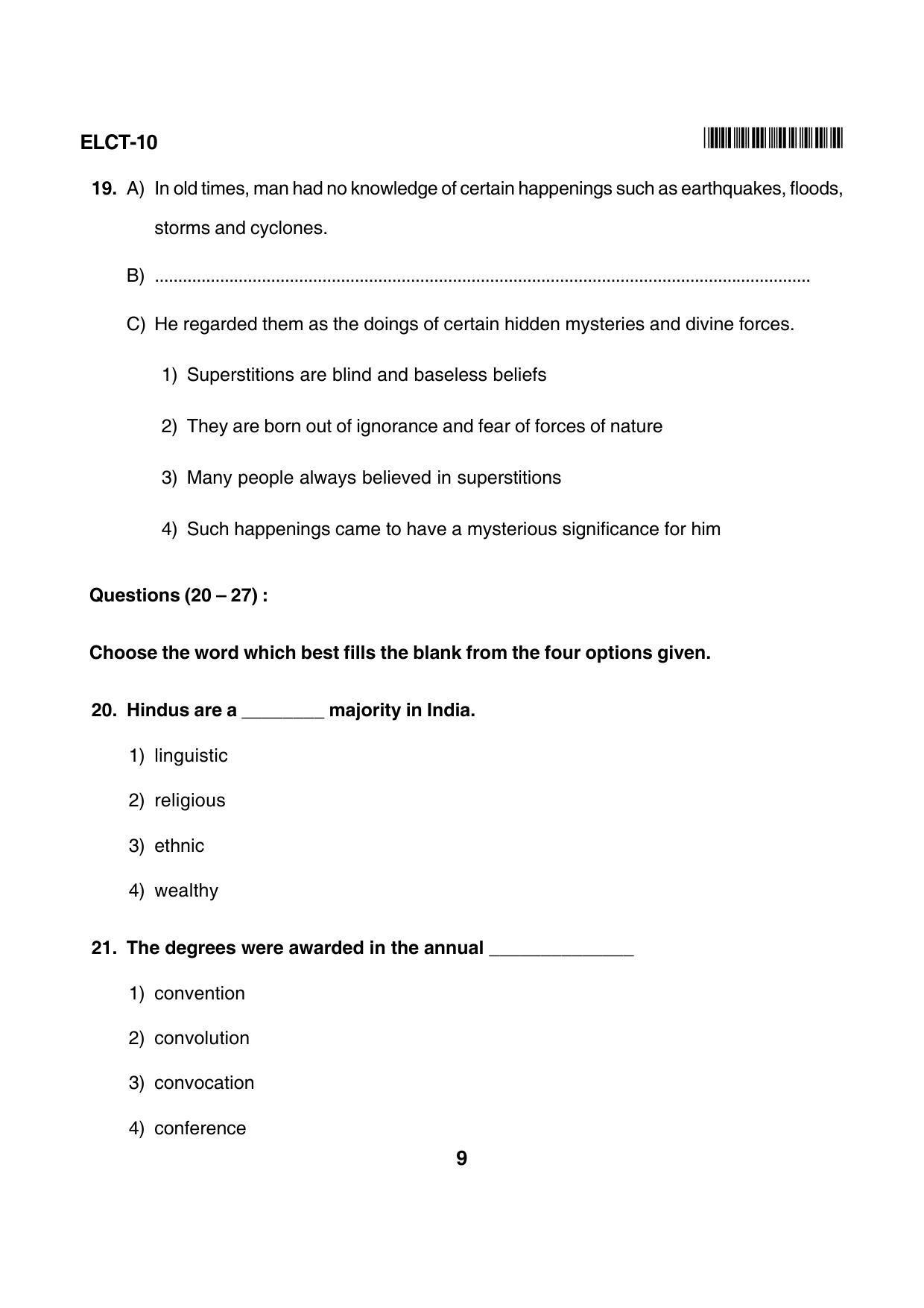 Karnataka NTSE 2015 LCT Question Paper - Page 9