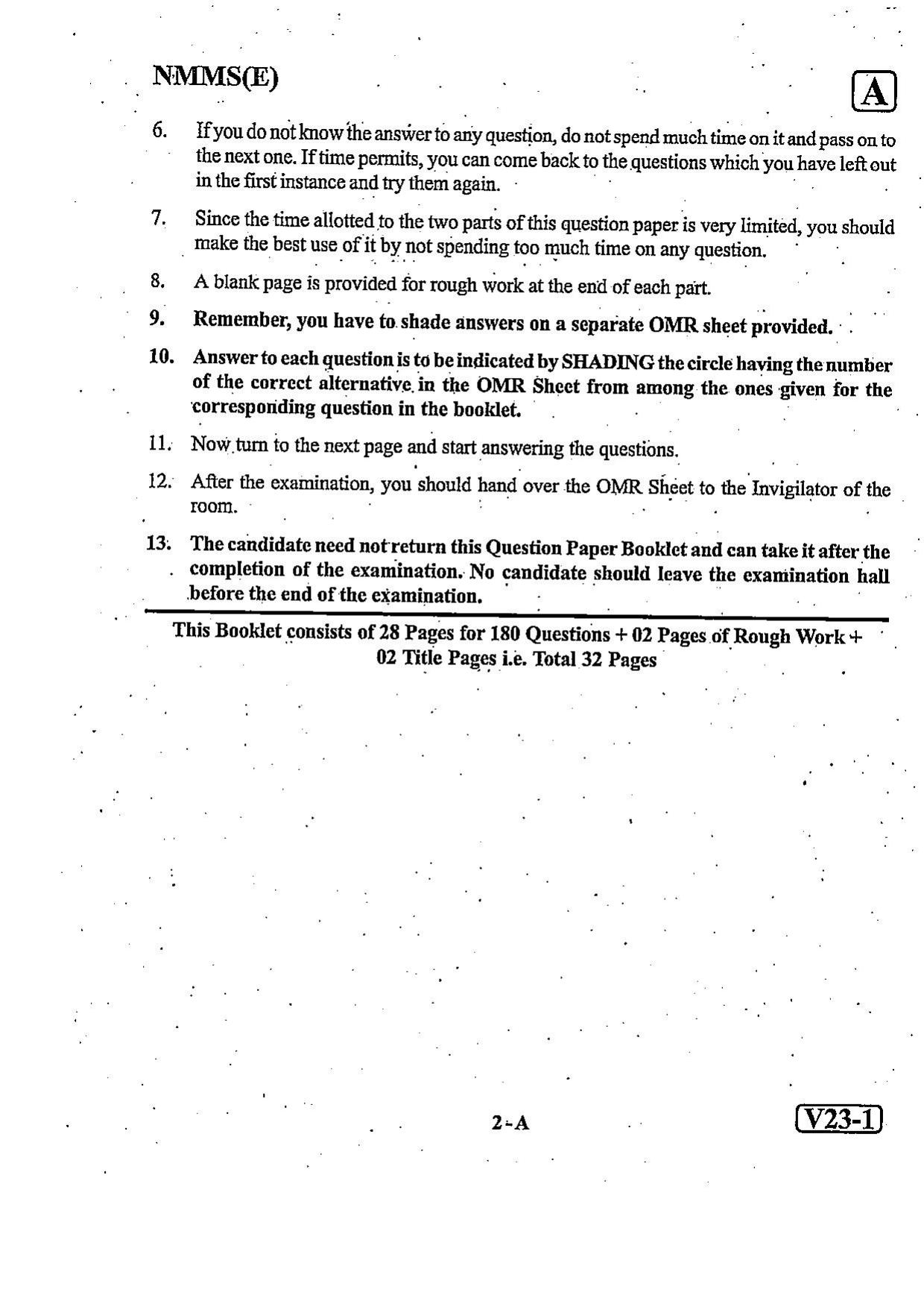 NMMS Question Papers FEBRUARY 2023 (English Medium) - Page 2
