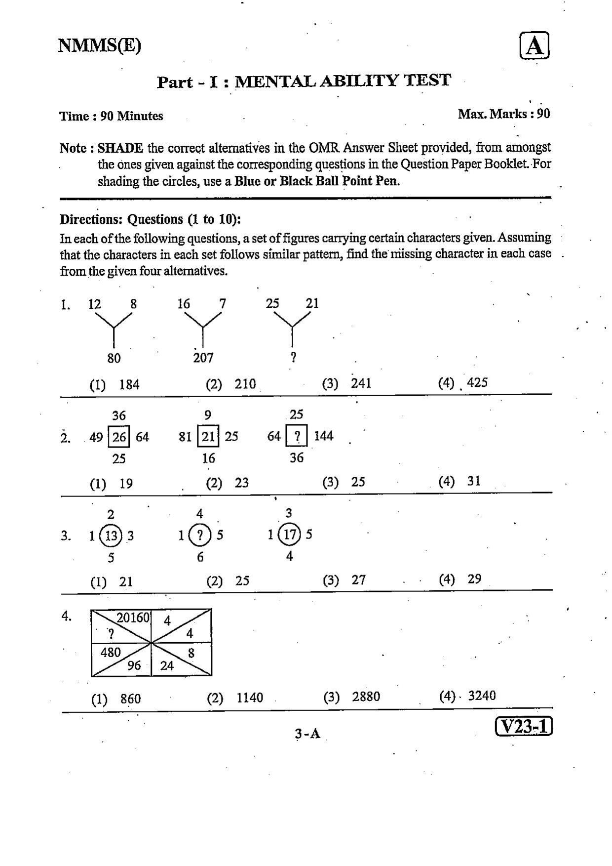 NMMS Question Papers FEBRUARY 2023 (English Medium) - Page 3