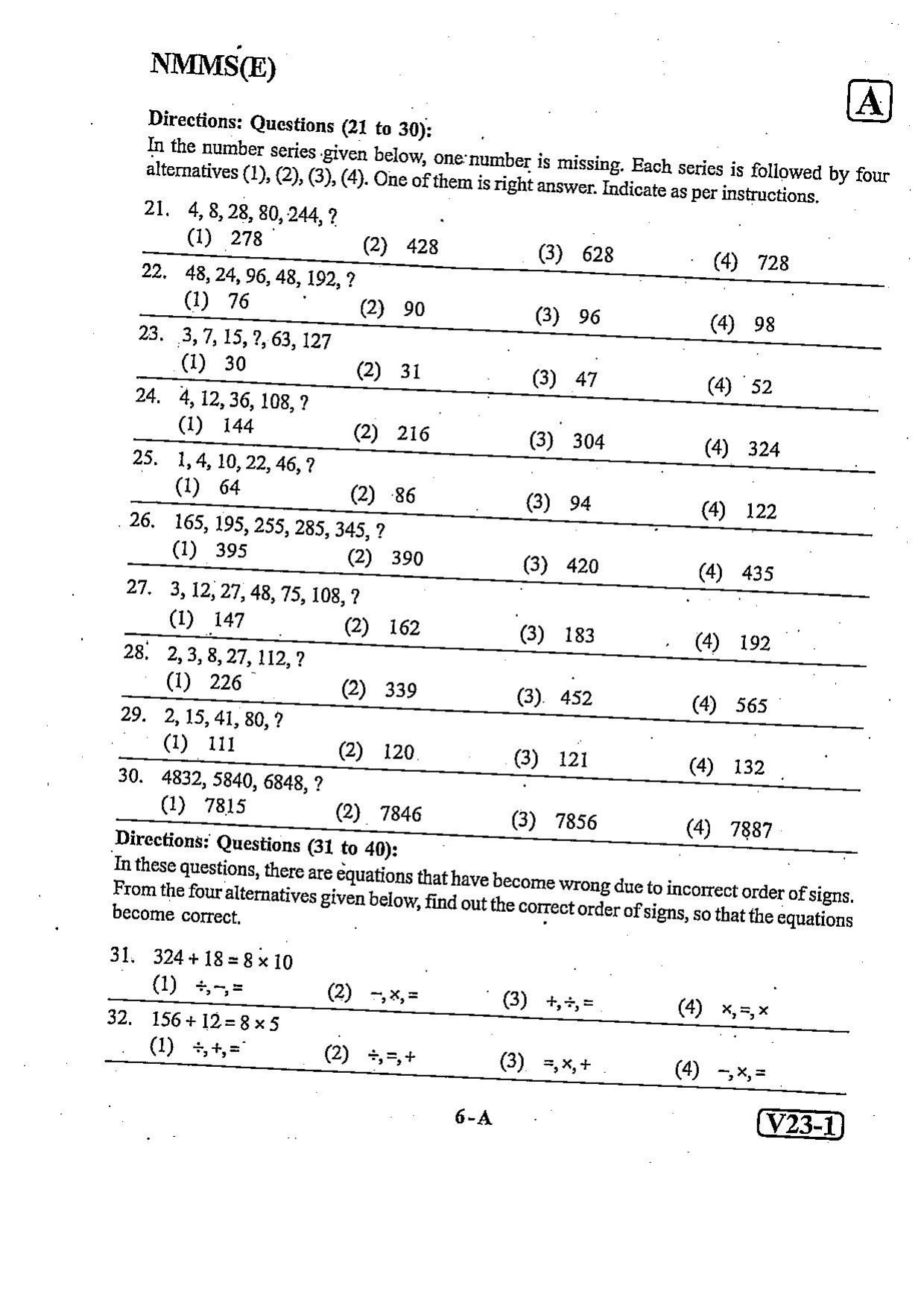 NMMS Question Papers FEBRUARY 2023 (English Medium) - Page 6