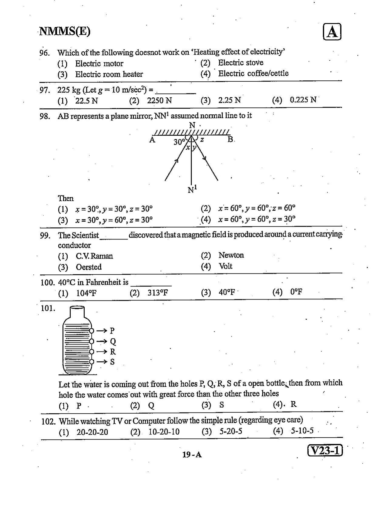 NMMS Question Papers FEBRUARY 2023 (English Medium) - Page 19