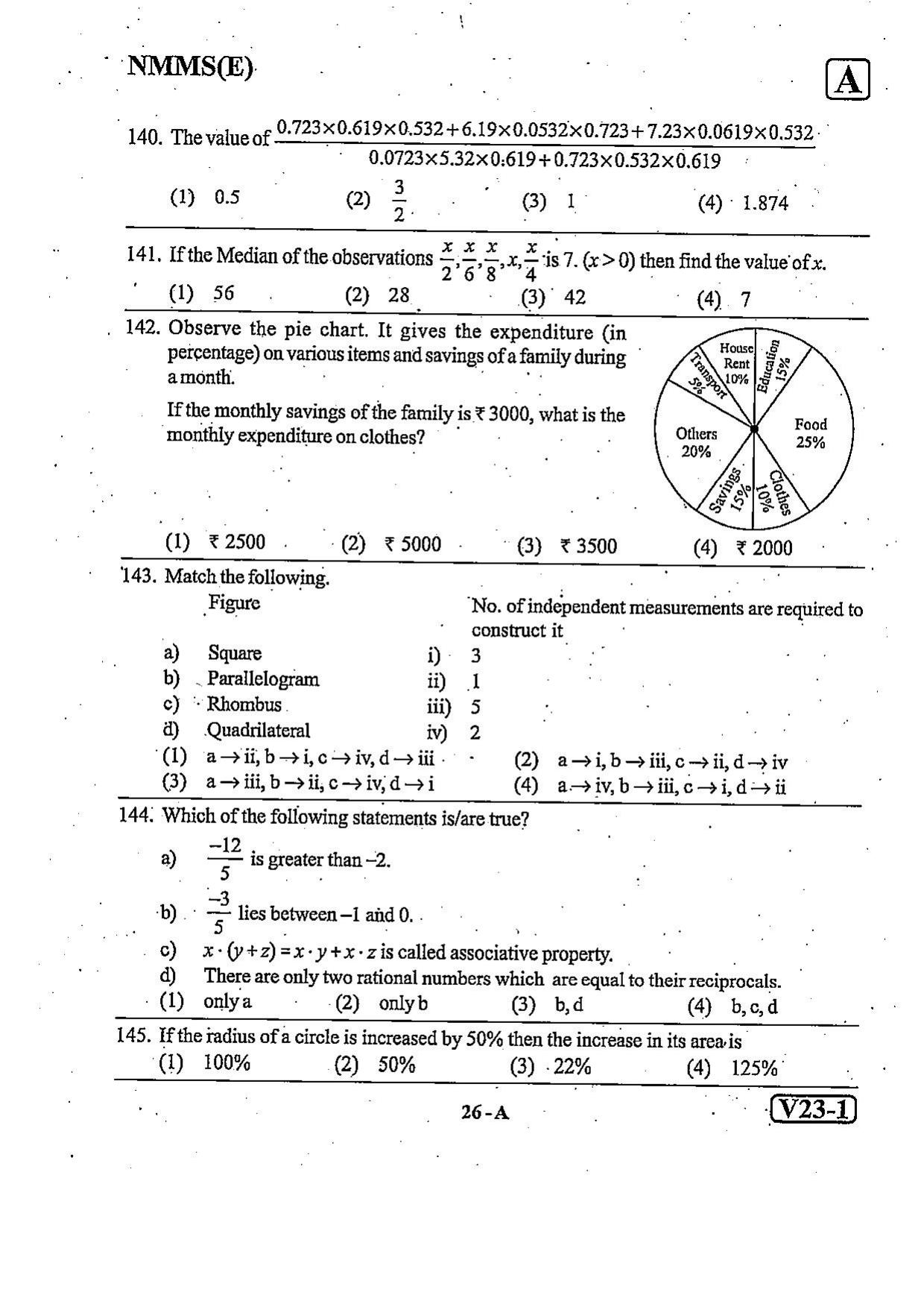 NMMS Question Papers FEBRUARY 2023 (English Medium) - Page 26