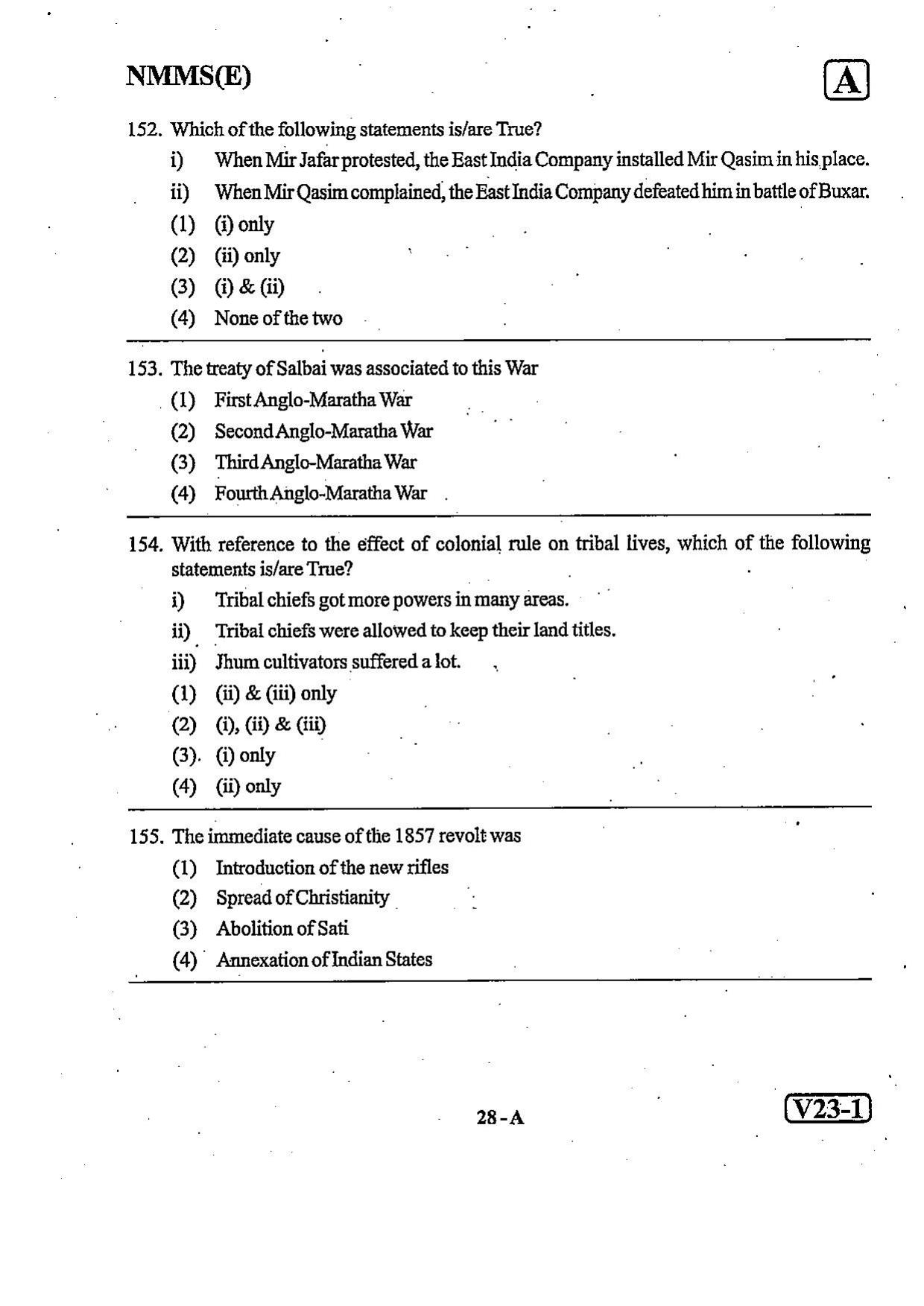 NMMS Question Papers FEBRUARY 2023 (English Medium) - Page 28