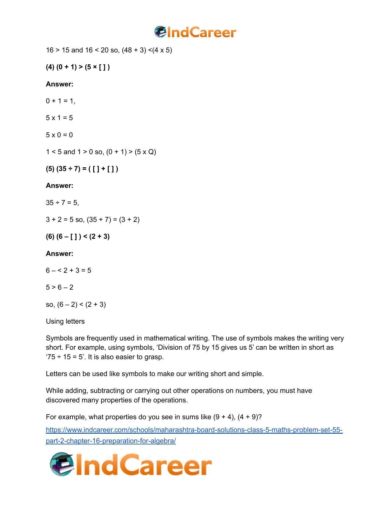 Maharashtra Board Solutions Class 5-Maths (Problem Set 55) - Part 2: Chapter 16- Preparation for Algebra - Page 6