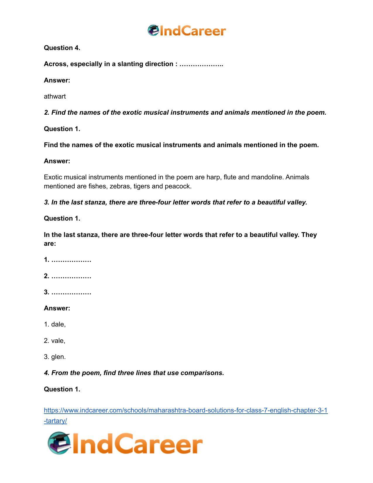 Maharashtra Board Solutions for Class 7- English: Chapter 3.1- Tartary - Page 3