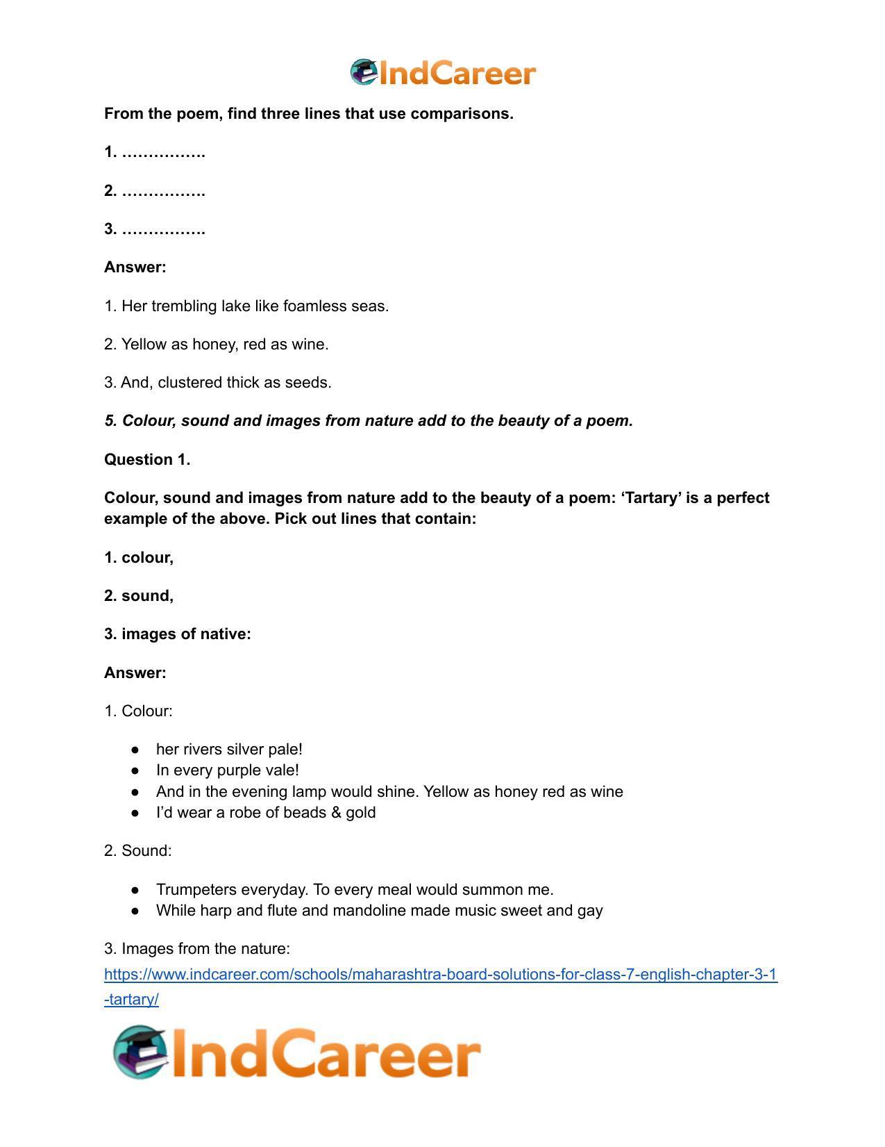 Maharashtra Board Solutions for Class 7- English: Chapter 3.1- Tartary - Page 4