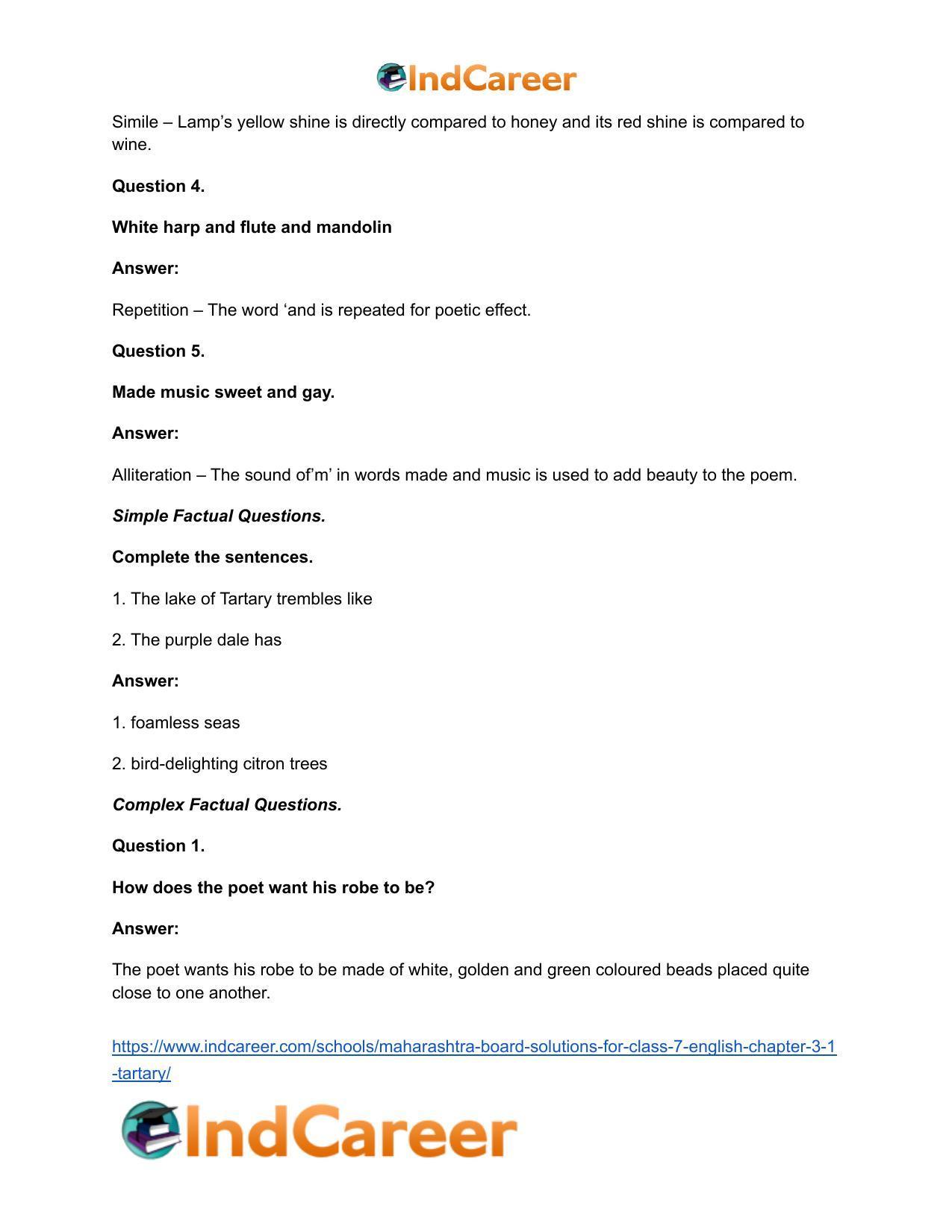 Maharashtra Board Solutions for Class 7- English: Chapter 3.1- Tartary - Page 10