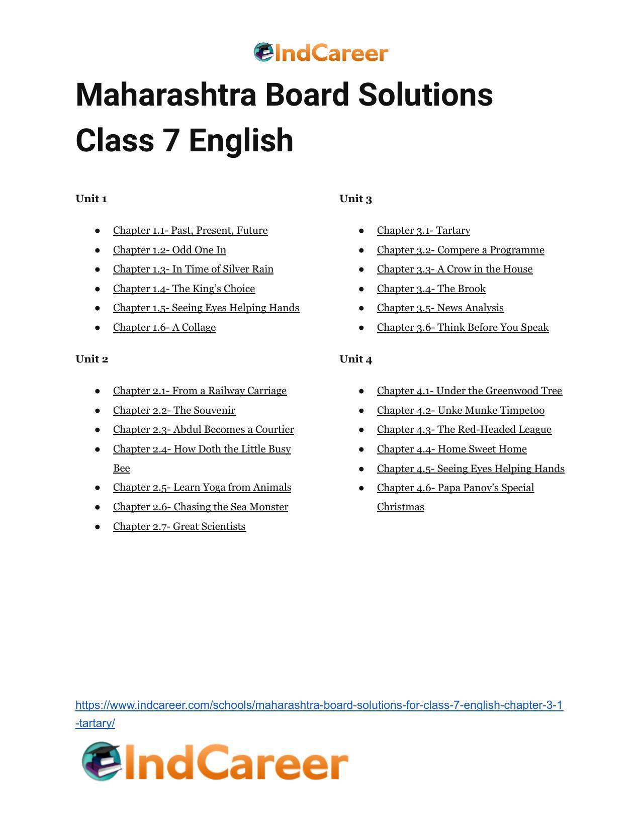 Maharashtra Board Solutions for Class 7- English: Chapter 3.1- Tartary - Page 15