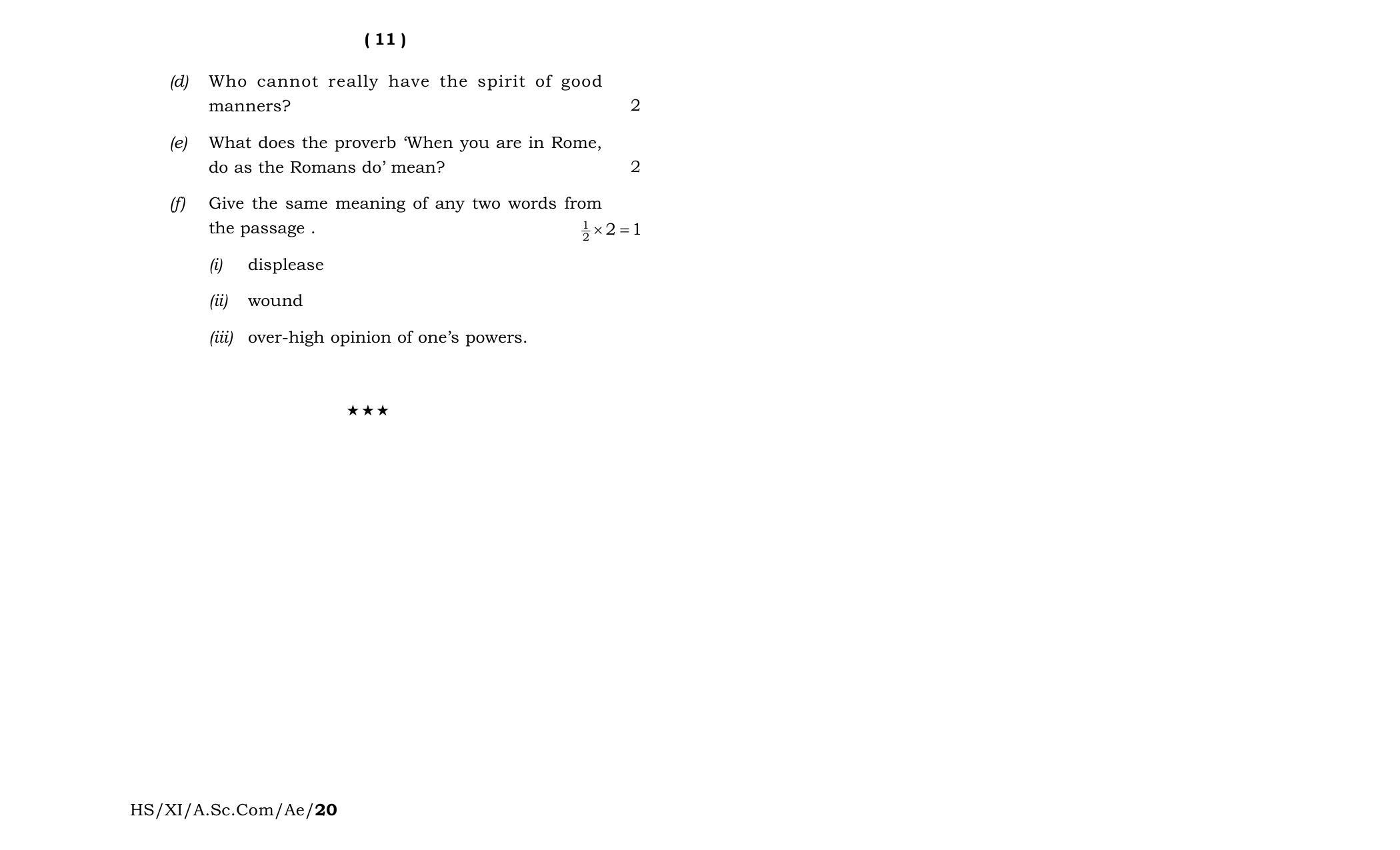 Meghalaya Board (MBOSE) Class 11 Alternative English 2020 Question Paper - Page 6