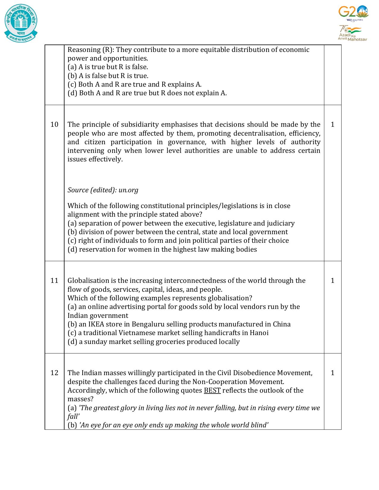 CBSE Class 10 Social Science Set 1 Practice Questions 2023-24 - Page 5