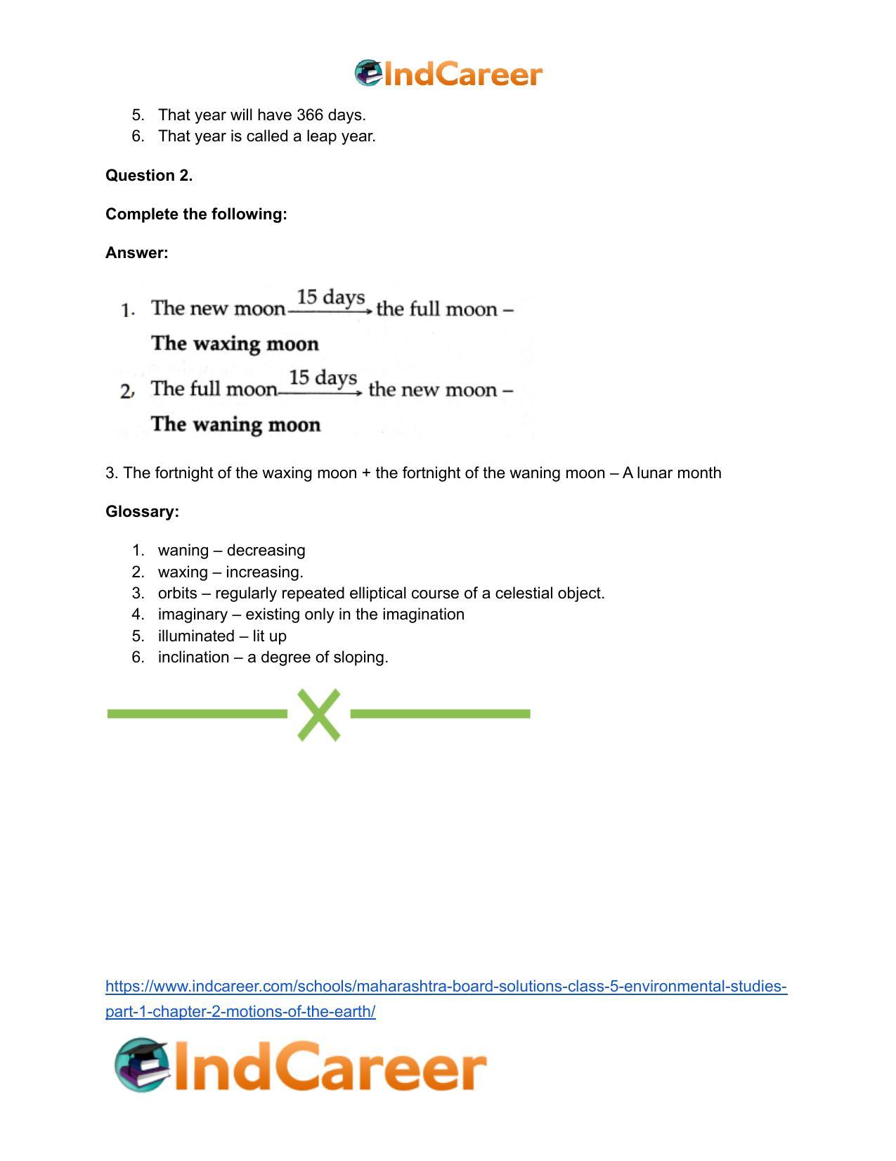 Maharashtra Board Solutions Class 5-Environmental Studies (Part 1): Chapter 2- Motions of the Earth - Page 21