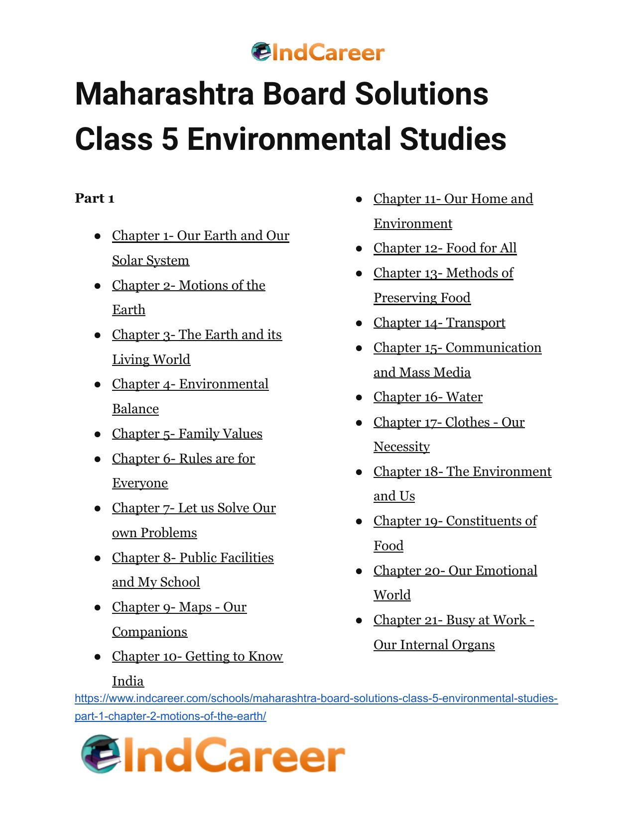 Maharashtra Board Solutions Class 5-Environmental Studies (Part 1): Chapter 2- Motions of the Earth - Page 22
