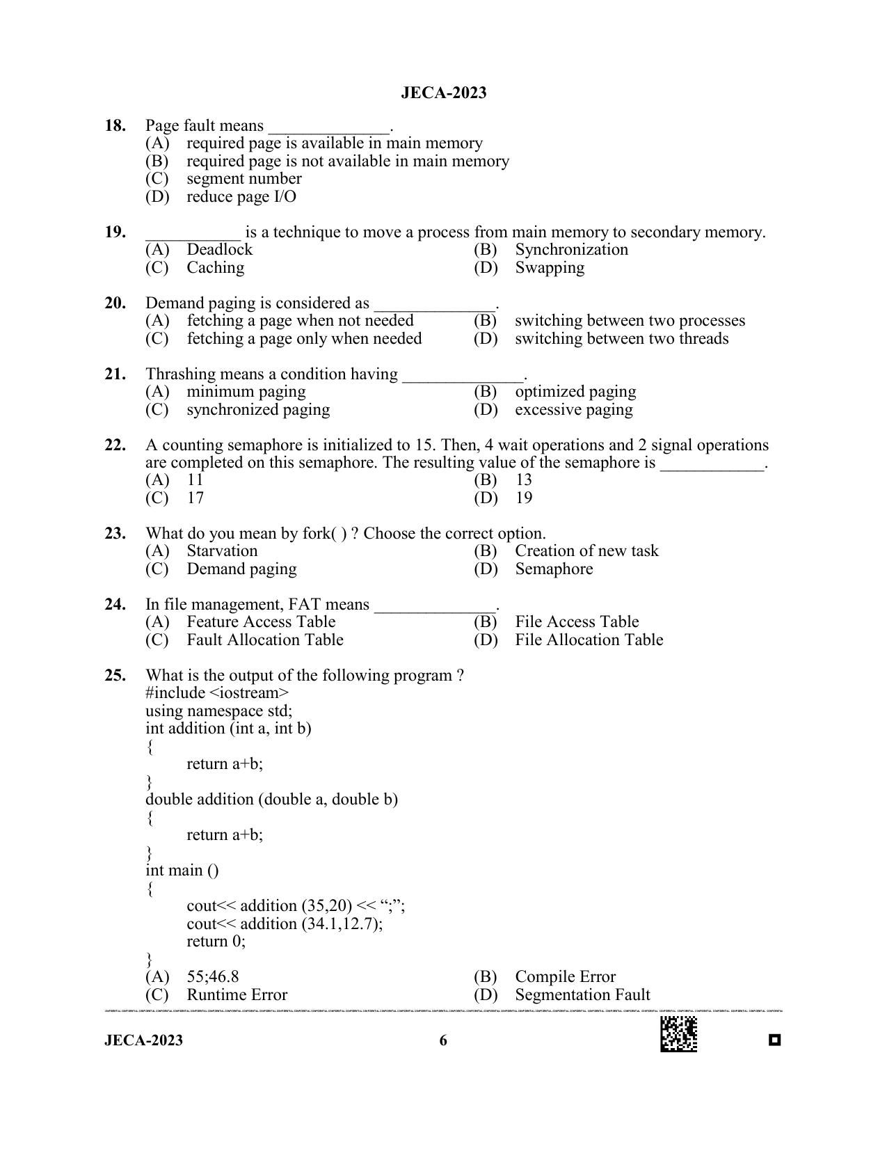 WB JECA 2023 Question Paper - Page 6
