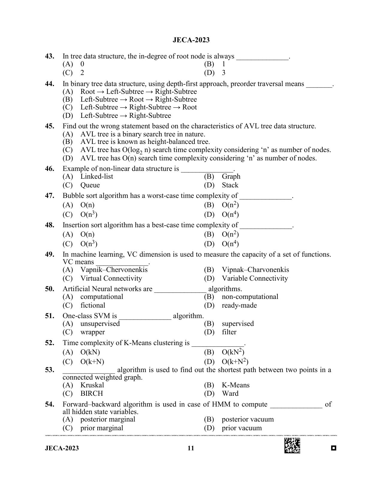WB JECA 2023 Question Paper - Page 11