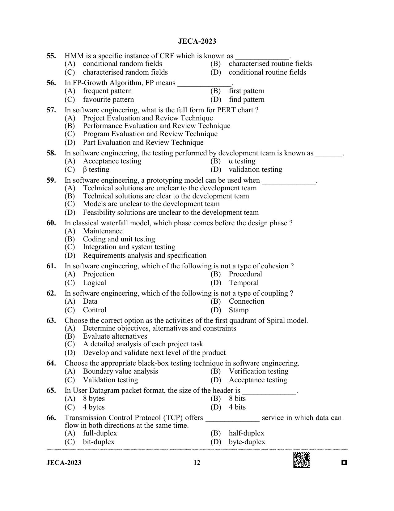 WB JECA 2023 Question Paper - Page 12