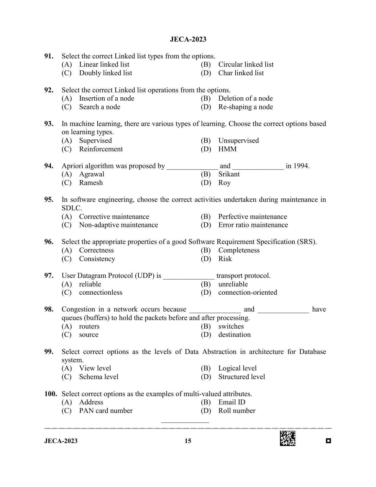 WB JECA 2023 Question Paper - Page 15
