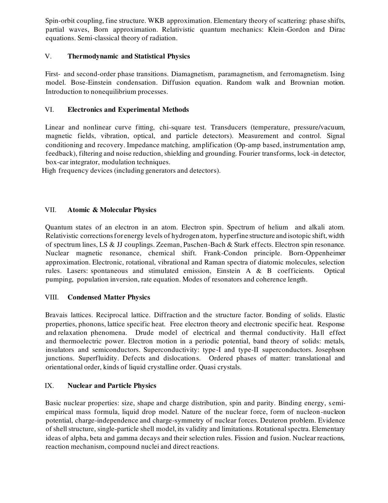 TNSET Syllabus - Physical Sciences - Page 3