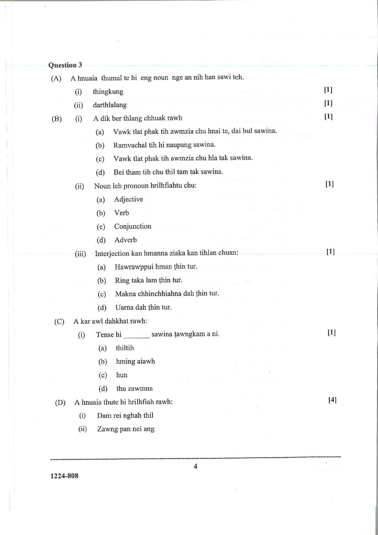ISC Class 12 Mizo 2024 Question Paper - Page 4