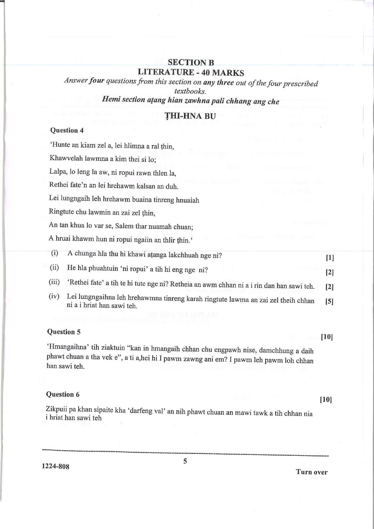ISC Class 12 Mizo 2024 Question Paper - Page 5