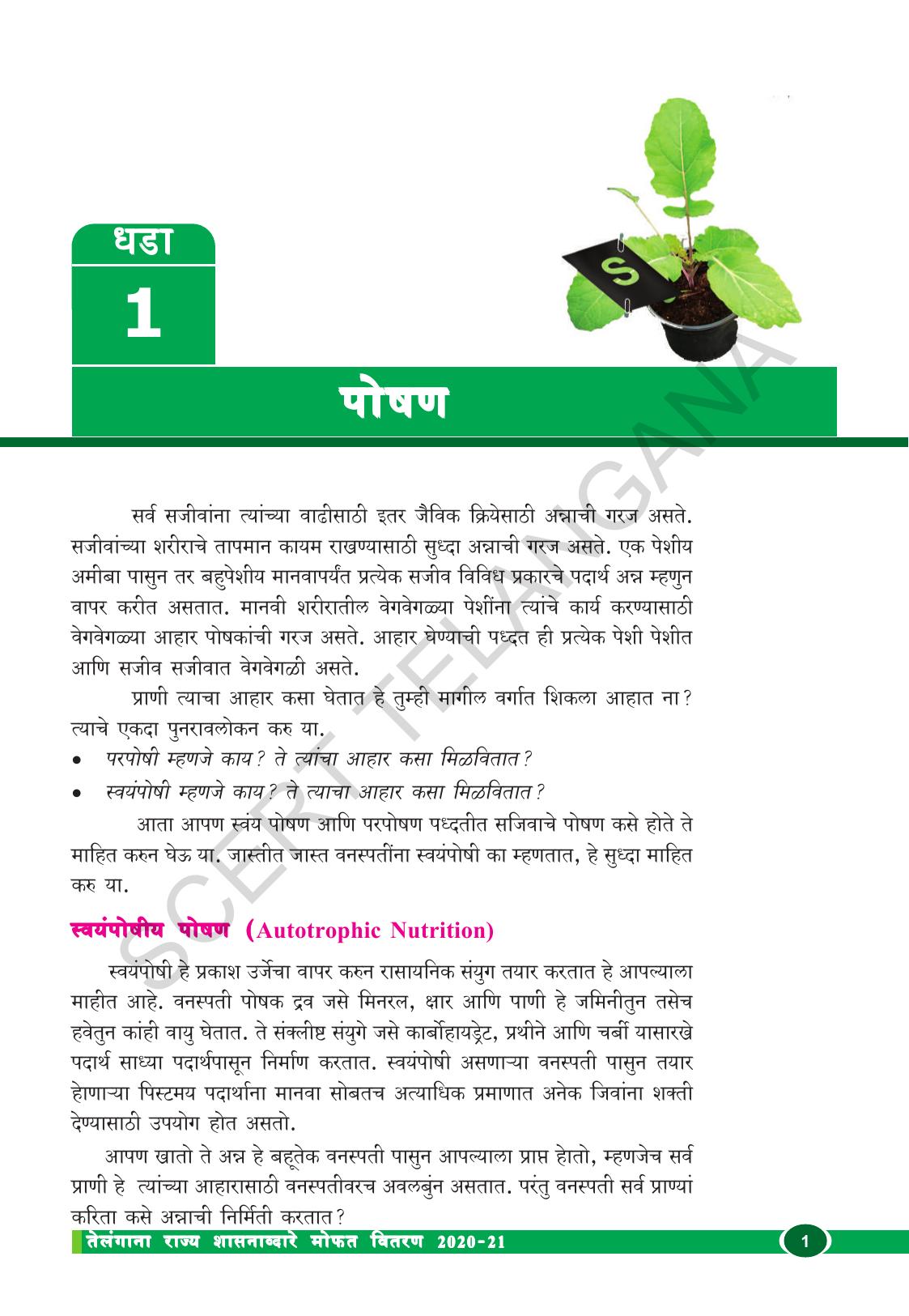 TS SCERT Class 10 Biological Science (Marathi Medium) Text Book - Page 13