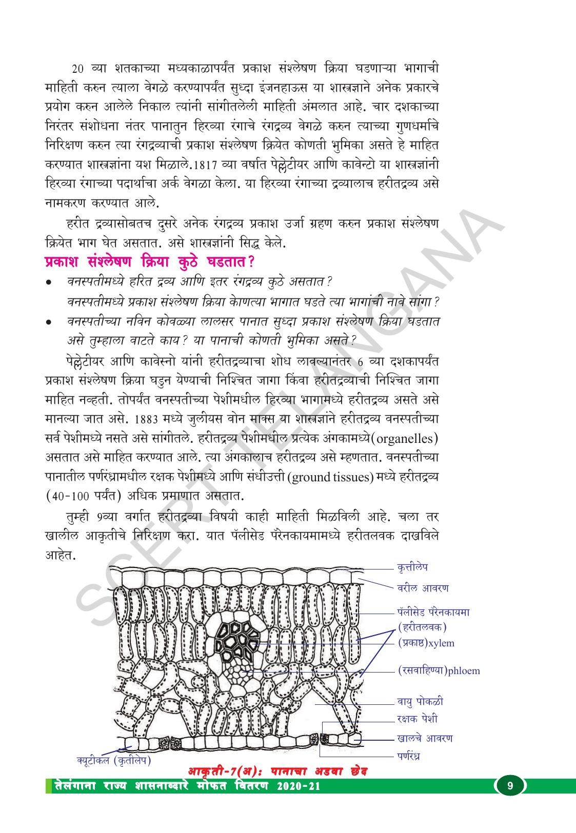 TS SCERT Class 10 Biological Science (Marathi Medium) Text Book - Page 21