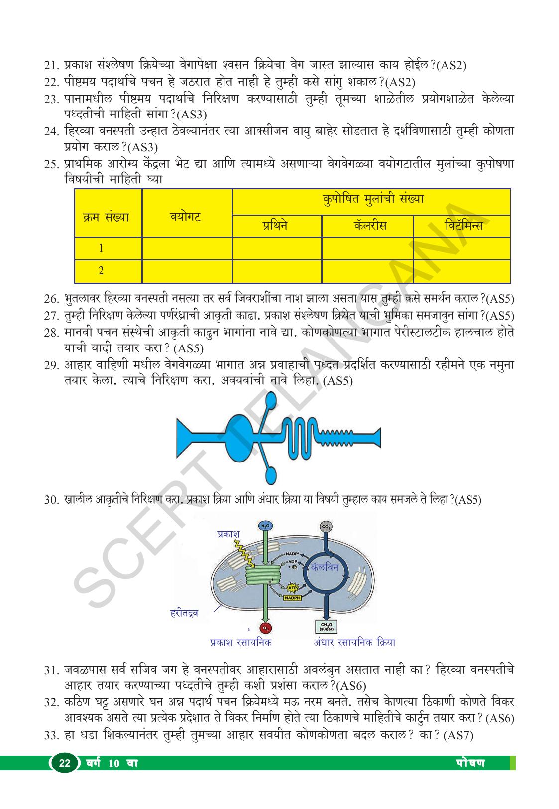 TS SCERT Class 10 Biological Science (Marathi Medium) Text Book - Page 34