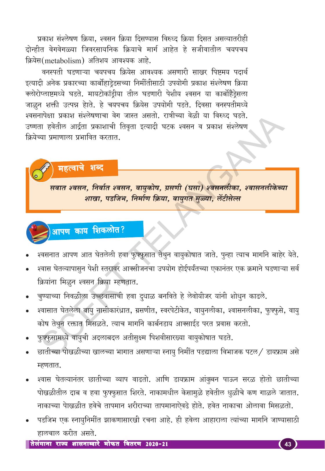 TS SCERT Class 10 Biological Science (Marathi Medium) Text Book - Page 55