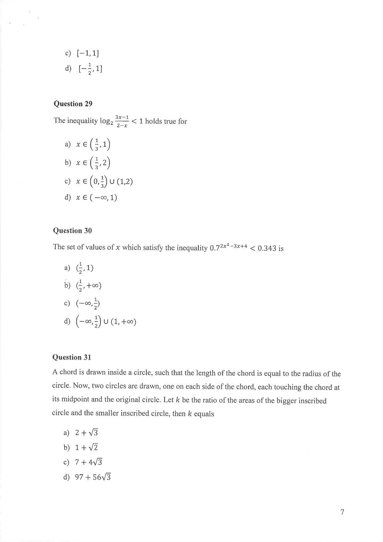 IIM Indore IPM 2019 Question Paper - Page 7