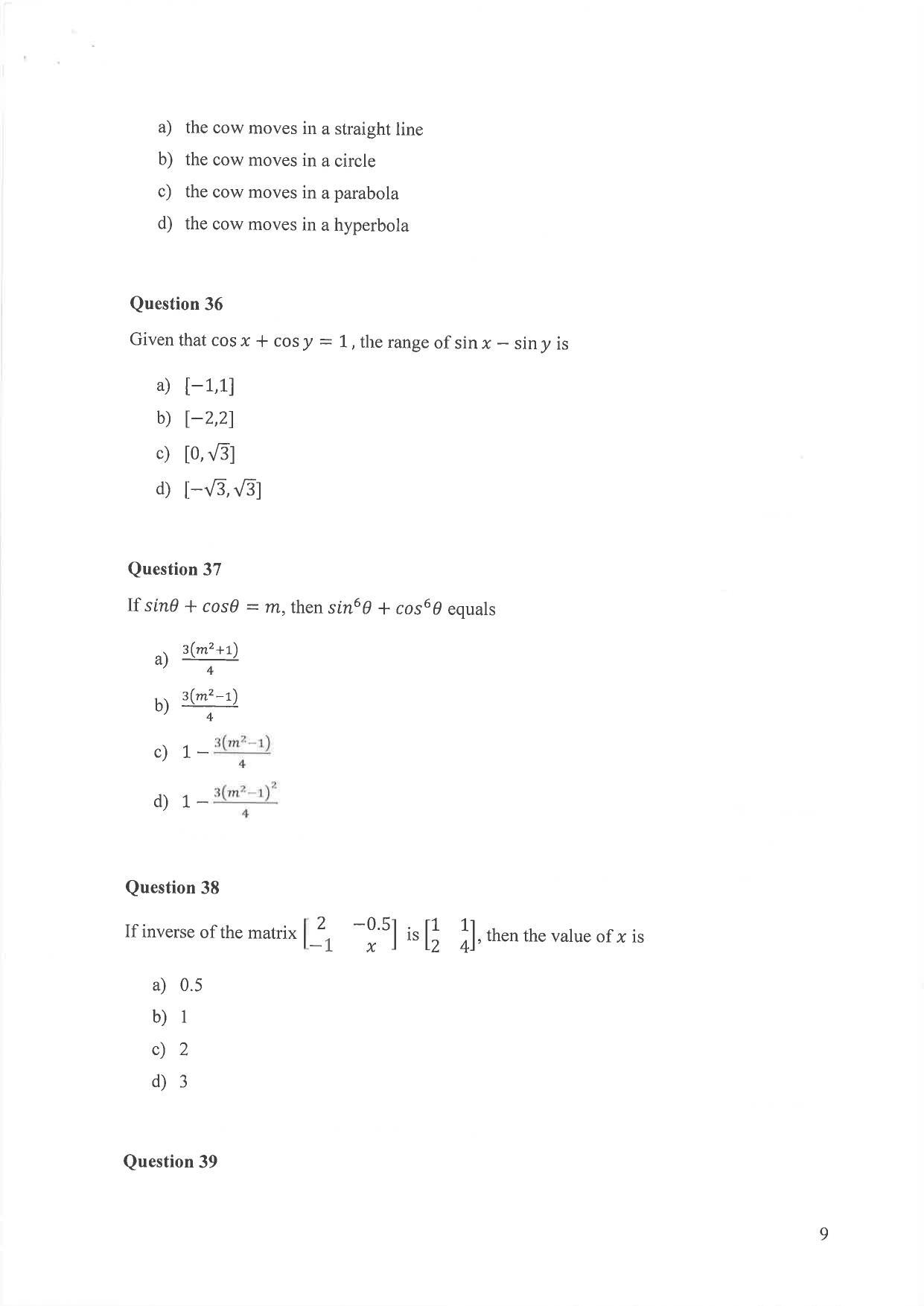 IIM Indore IPM 2019 Question Paper - Page 9