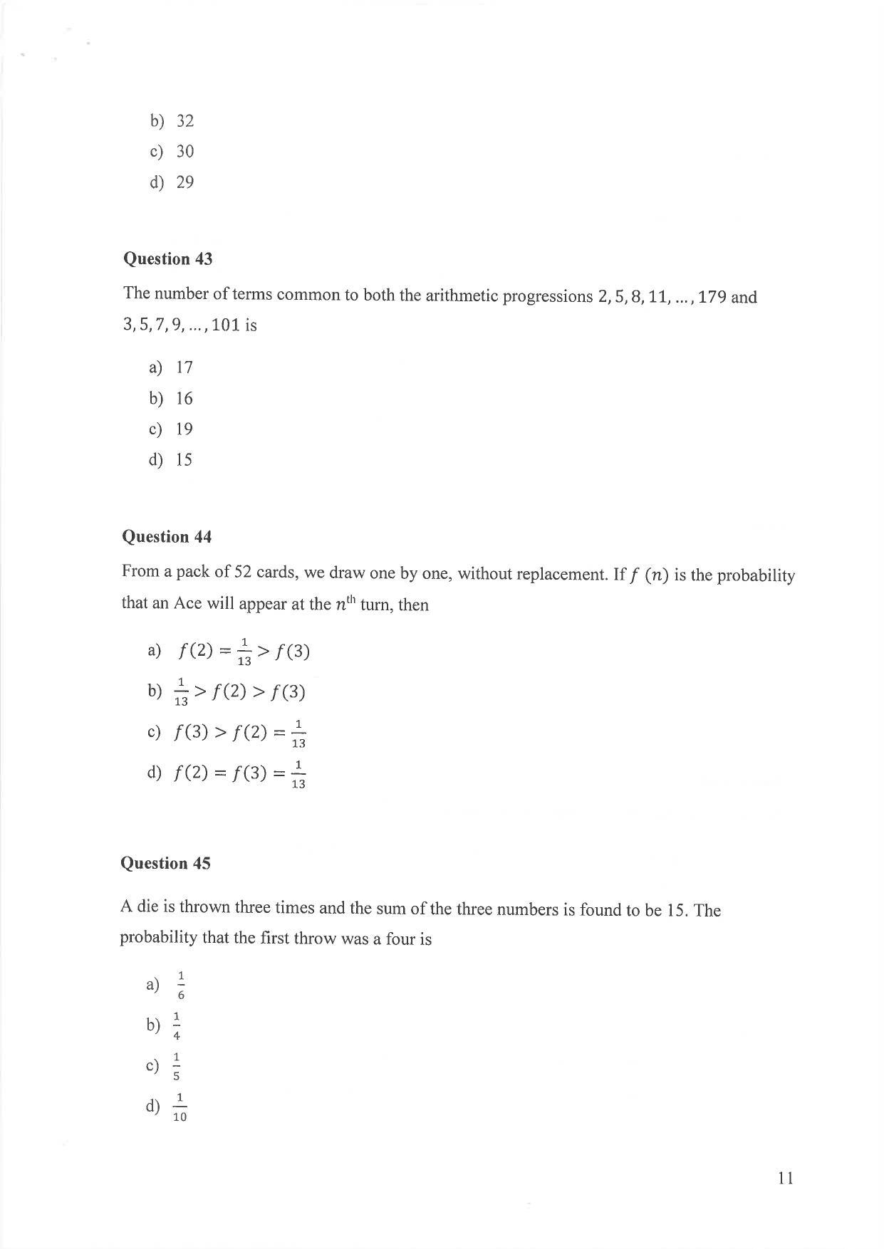 IIM Indore IPM 2019 Question Paper - Page 11