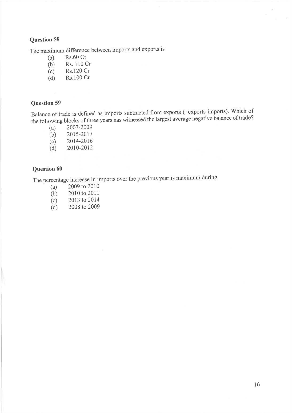IIM Indore IPM 2019 Question Paper - Page 16