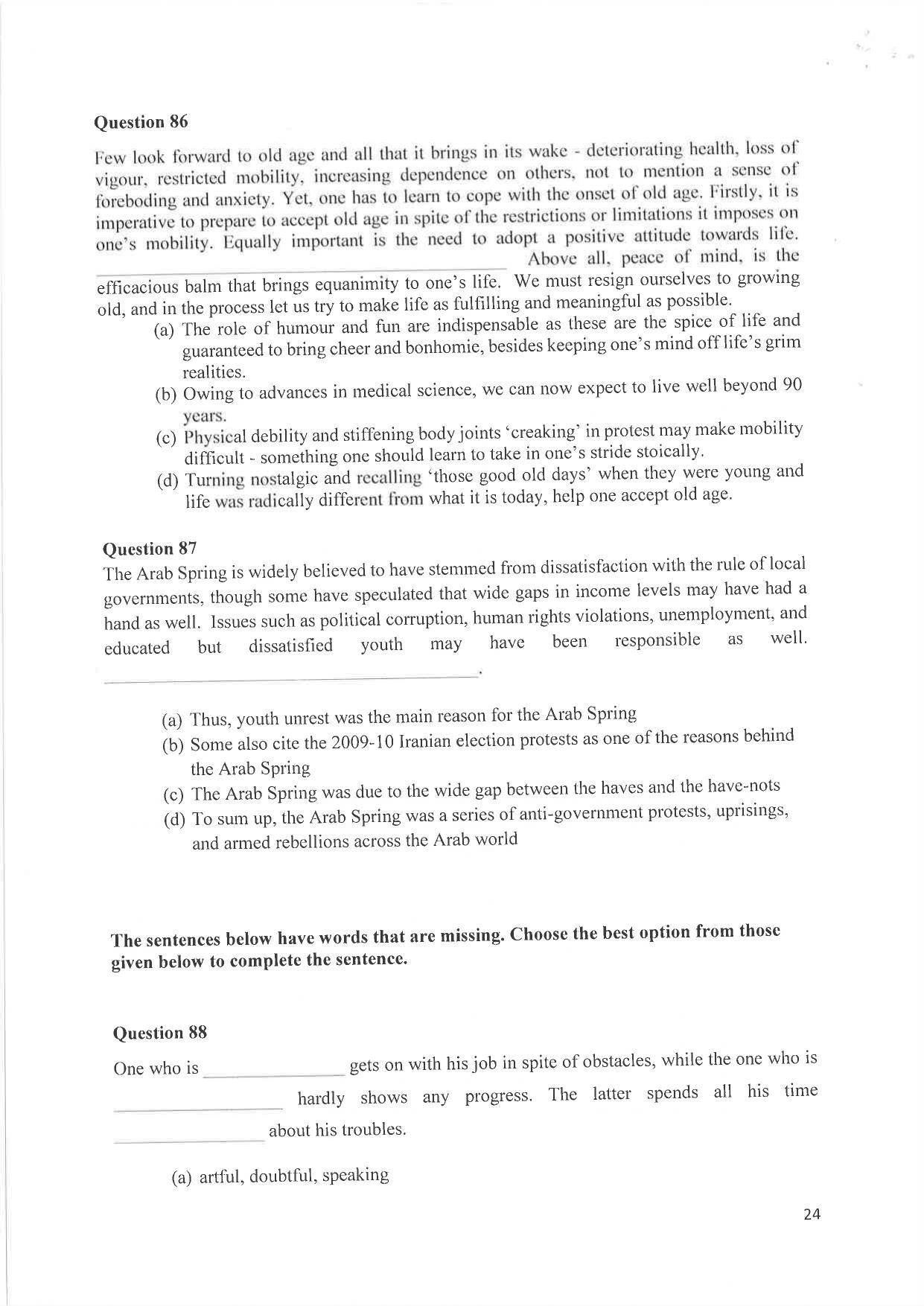 IIM Indore IPM 2019 Question Paper - Page 24