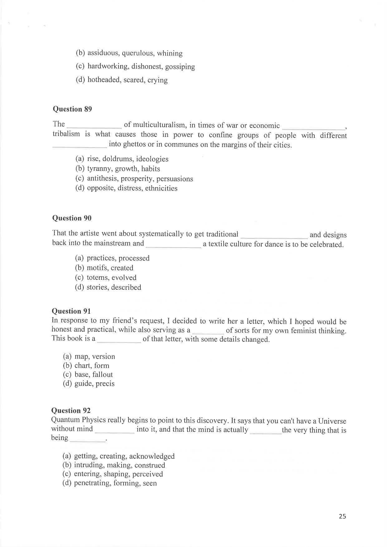 IIM Indore IPM 2019 Question Paper - Page 25