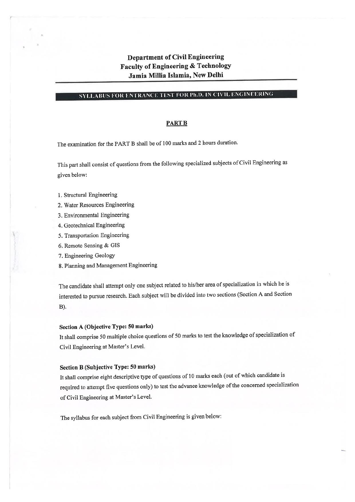JMI Entrance Exam FACULTY OF ENGINEERING & TECHNOLOGY Syllabus - Page 6