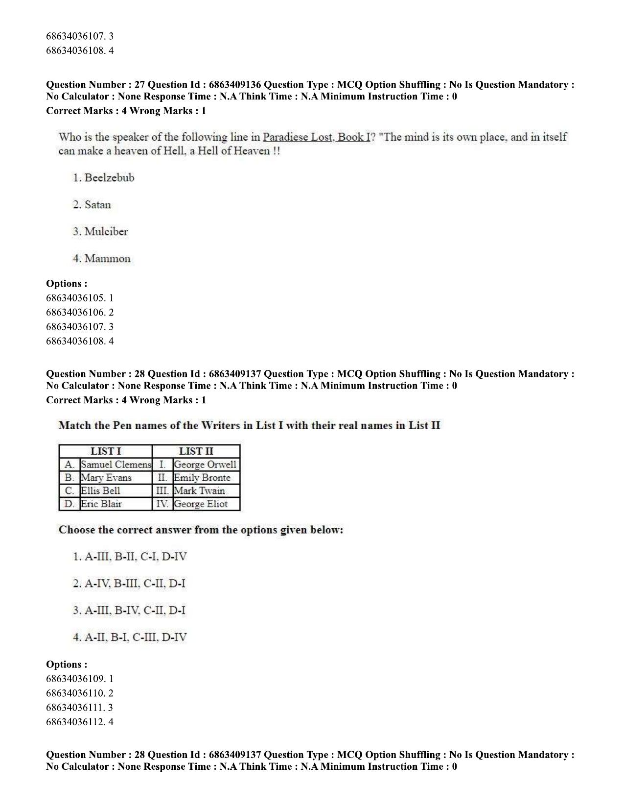 CUET PG 2023: LAQP01 – English (Eng.)-shift 3 (07-06-2023) Question Paper - Page 30