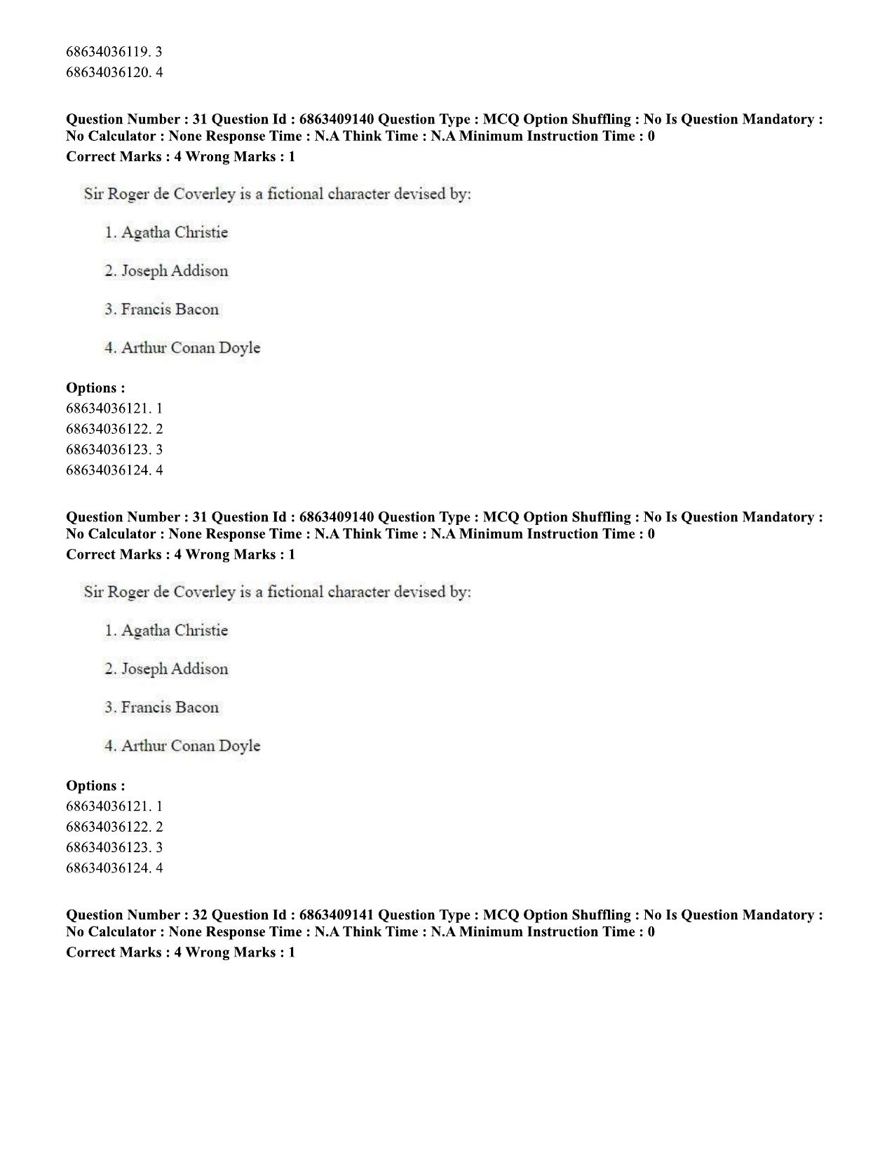 CUET PG 2023: LAQP01 – English (Eng.)-shift 3 (07-06-2023) Question Paper - Page 33