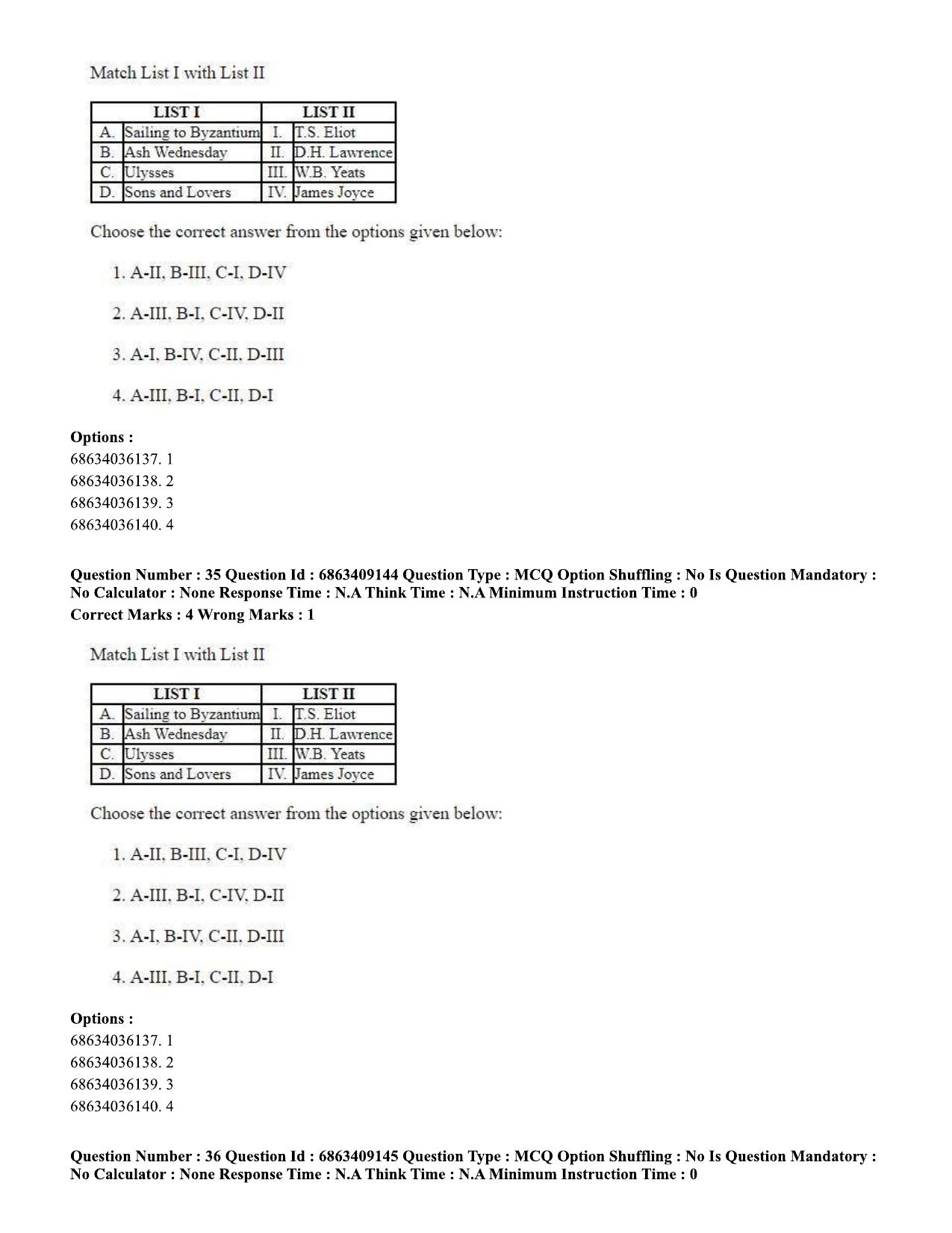 CUET PG 2023: LAQP01 – English (Eng.)-shift 3 (07-06-2023) Question Paper - Page 37