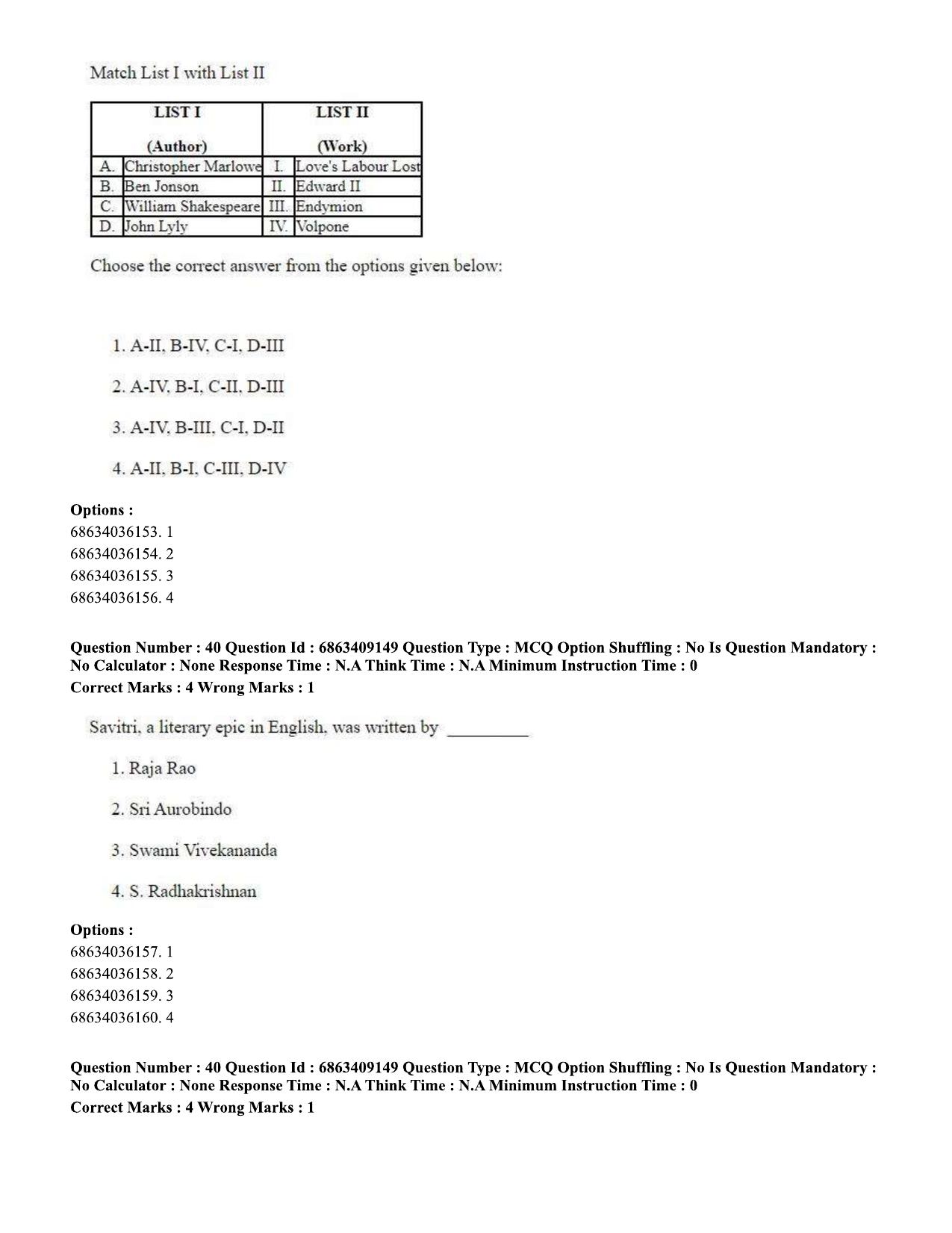 CUET PG 2023: LAQP01 – English (Eng.)-shift 3 (07-06-2023) Question Paper - Page 41