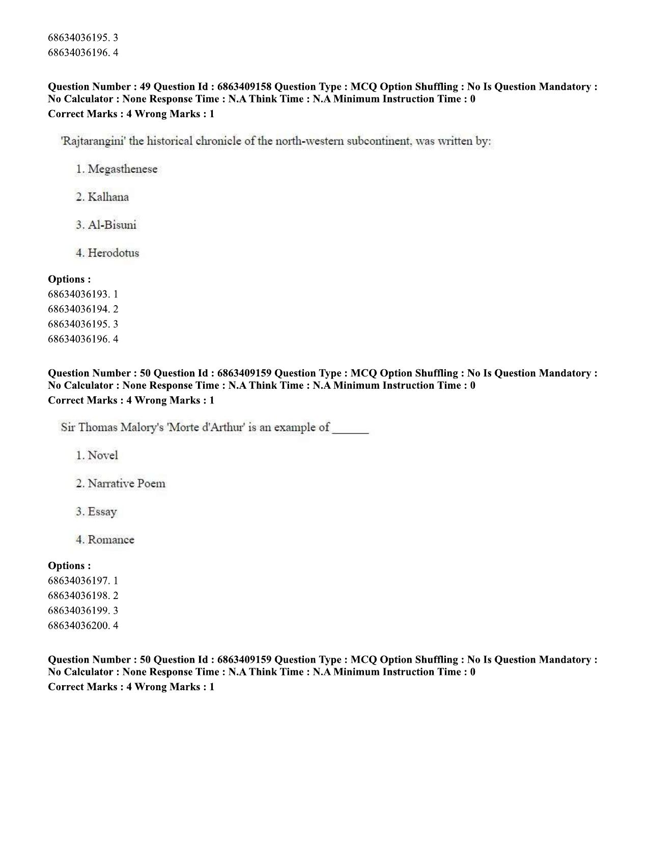 CUET PG 2023: LAQP01 – English (Eng.)-shift 3 (07-06-2023) Question Paper - Page 49