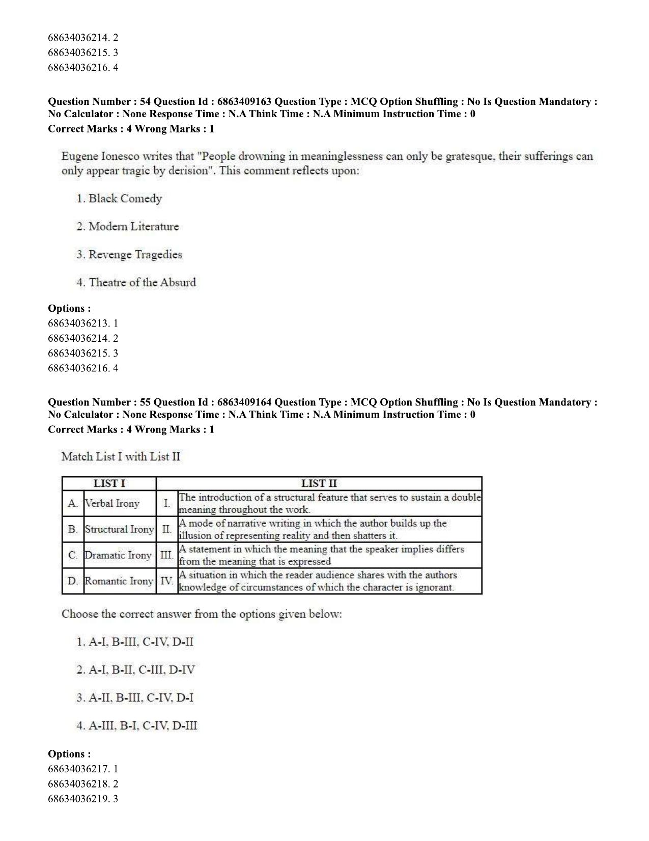 CUET PG 2023: LAQP01 – English (Eng.)-shift 3 (07-06-2023) Question Paper - Page 53