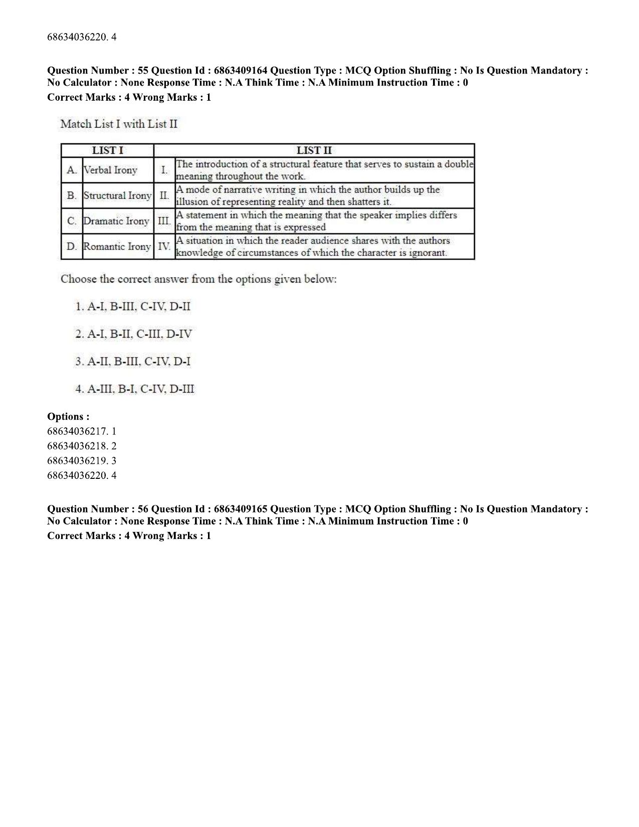 CUET PG 2023: LAQP01 – English (Eng.)-shift 3 (07-06-2023) Question Paper - Page 54
