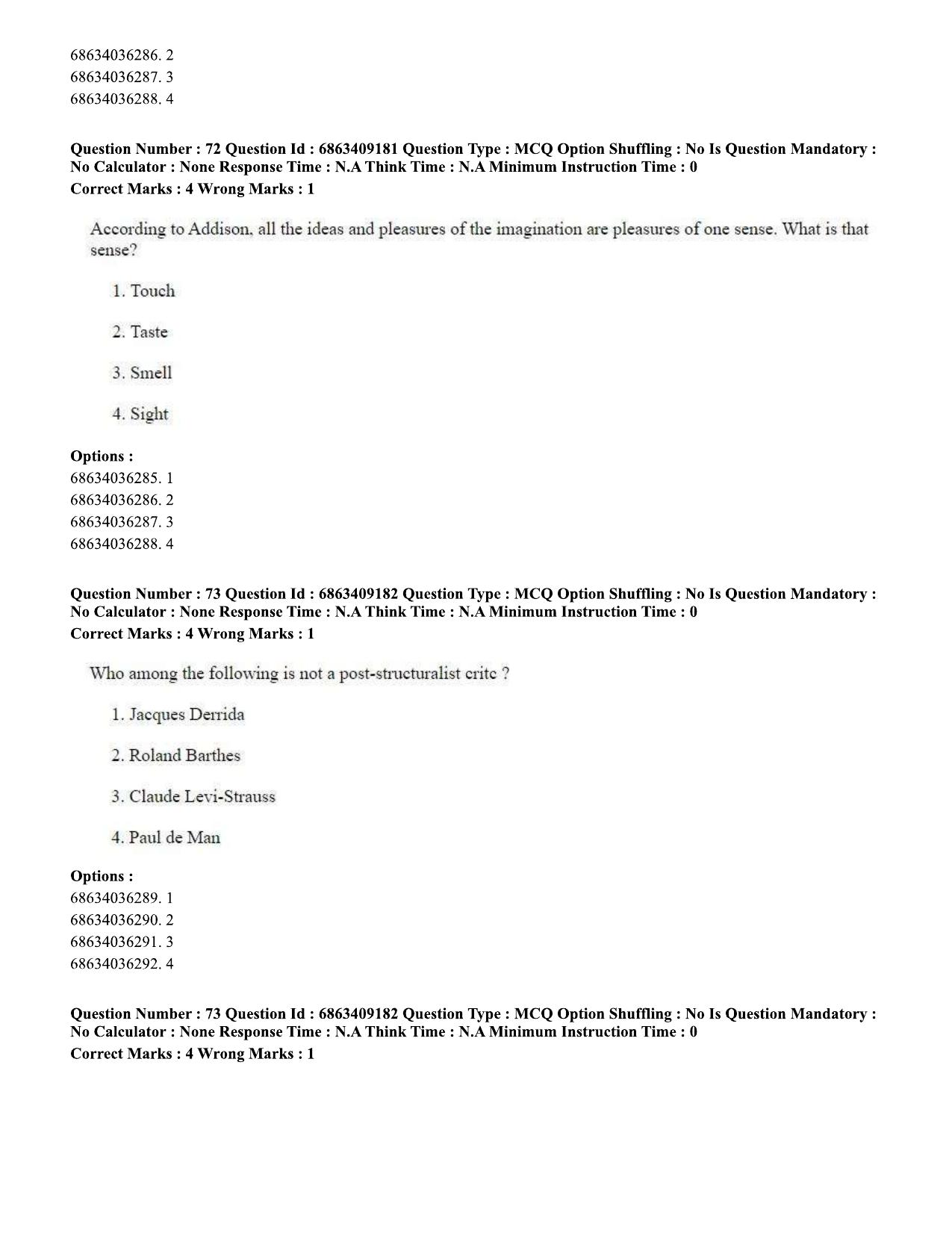 CUET PG 2023: LAQP01 – English (Eng.)-shift 3 (07-06-2023) Question Paper - Page 72