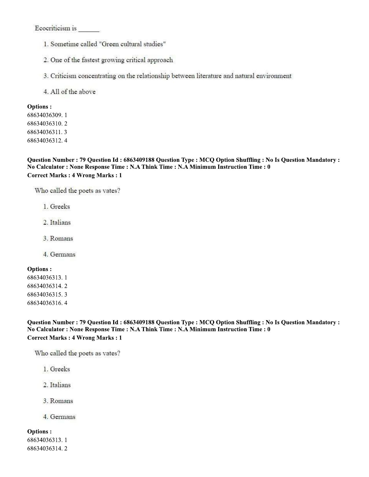 CUET PG 2023: LAQP01 – English (Eng.)-shift 3 (07-06-2023) Question Paper - Page 77