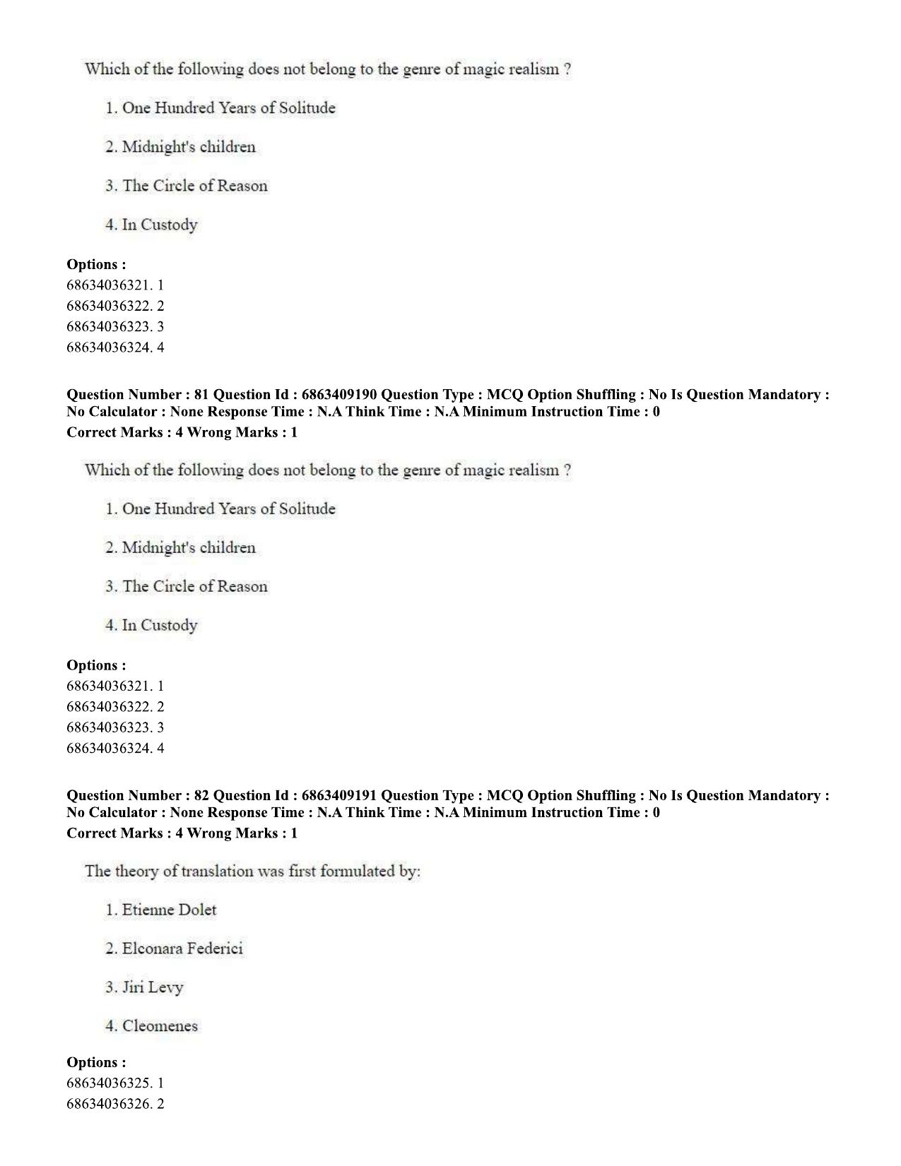 CUET PG 2023: LAQP01 – English (Eng.)-shift 3 (07-06-2023) Question Paper - Page 79