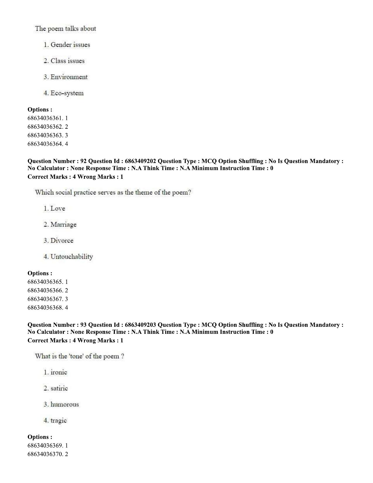 CUET PG 2023: LAQP01 – English (Eng.)-shift 3 (07-06-2023) Question Paper - Page 88