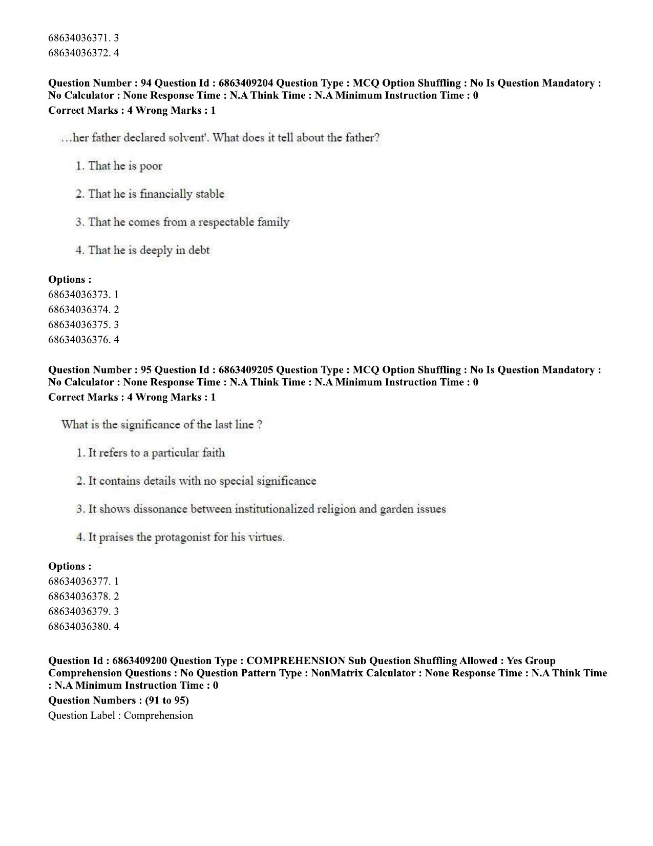 CUET PG 2023: LAQP01 – English (Eng.)-shift 3 (07-06-2023) Question Paper - Page 89