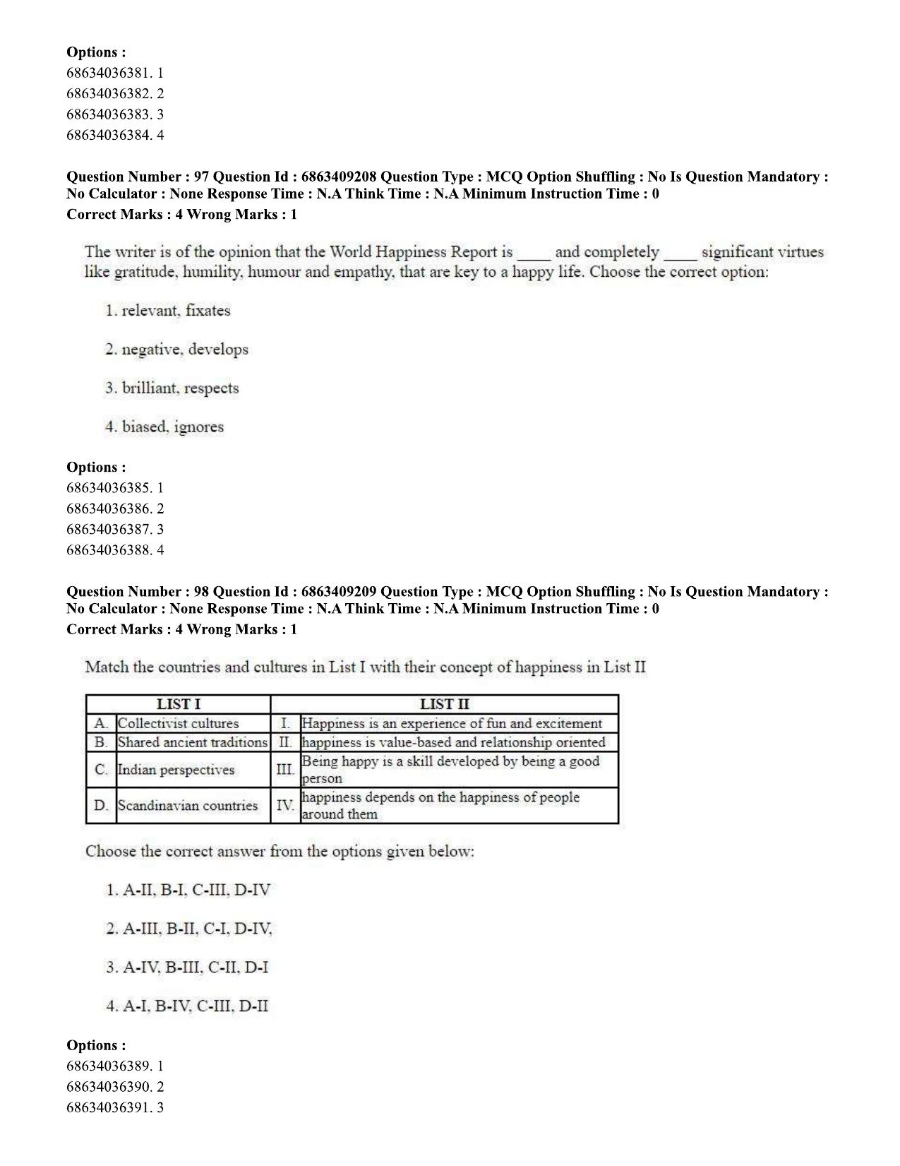 CUET PG 2023: LAQP01 – English (Eng.)-shift 3 (07-06-2023) Question Paper - Page 96